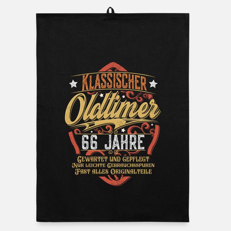 66. Geburtstag Oldtimer Organic Geschirrtuch
