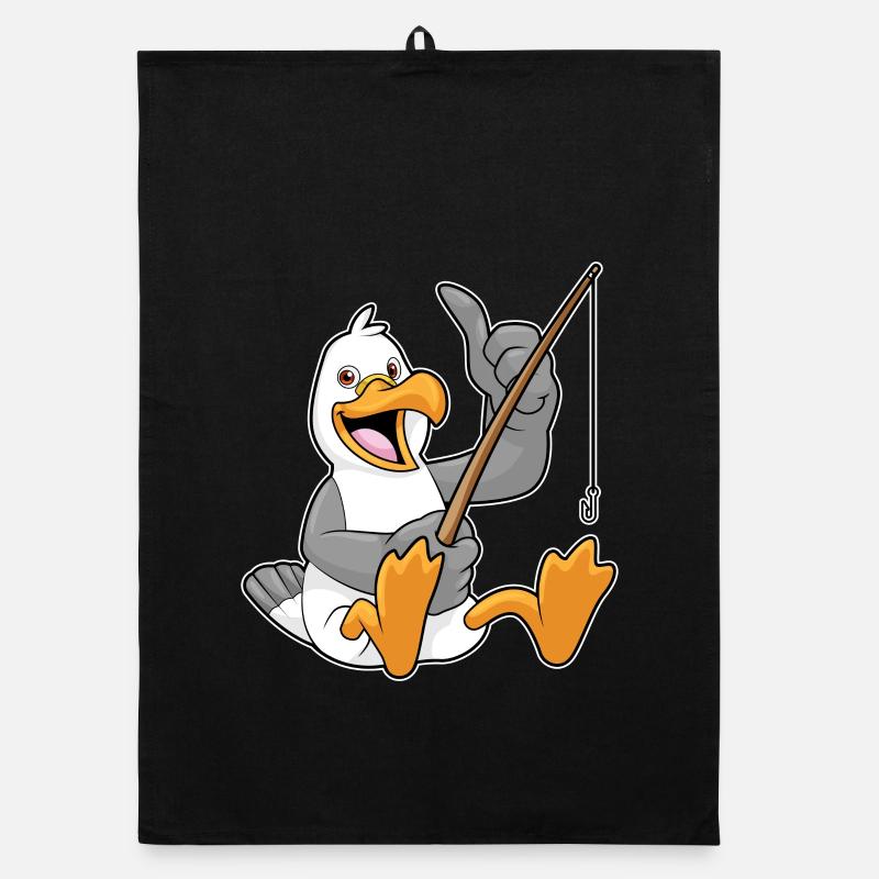 Canne à pêche de pêche de pêche de mouette pêche Canne à pêche de mouette pêche Torchon bio