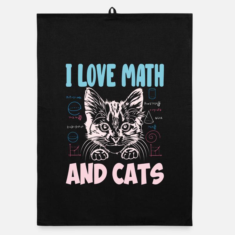 Math Kitty Cat J’adore Math et chats Professeur de mathématiques Torchon bio