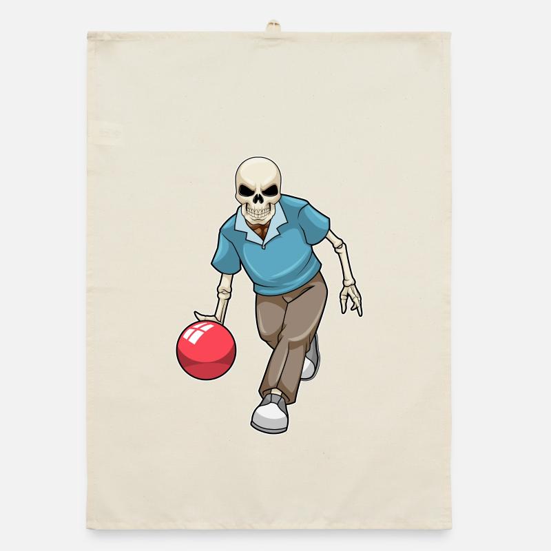 Skelett Bowling Bowlingkugel Organic Geschirrtuch