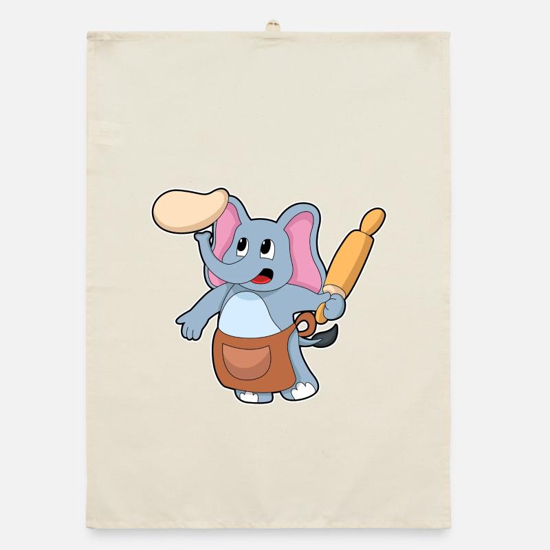 Elefant Bäcker Nudelholz Backen Organic Geschirrtuch