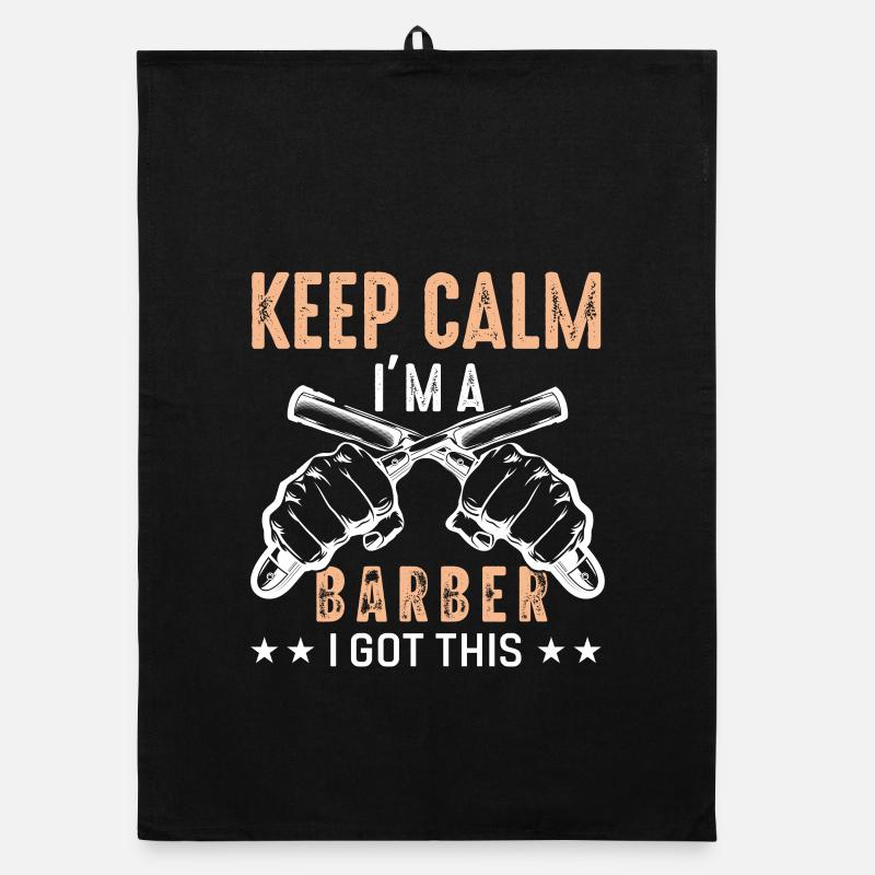 Lustiges Barber-Zitat Keep Calm Im A Barber Organic Geschirrtuch