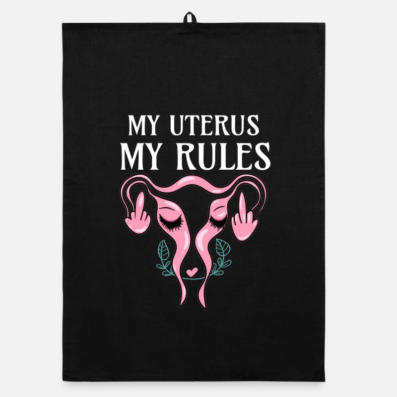 Mittelfinger Gebärmutter - My Uterus My Rules Organic Geschirrtuch