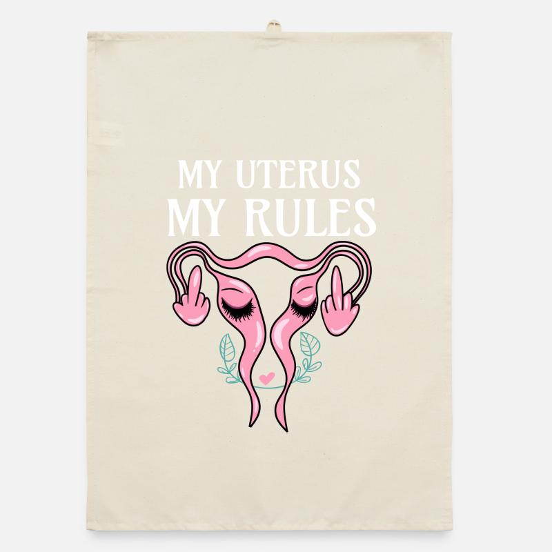 Mittelfinger Gebärmutter - My Uterus My Rules Organic Geschirrtuch
