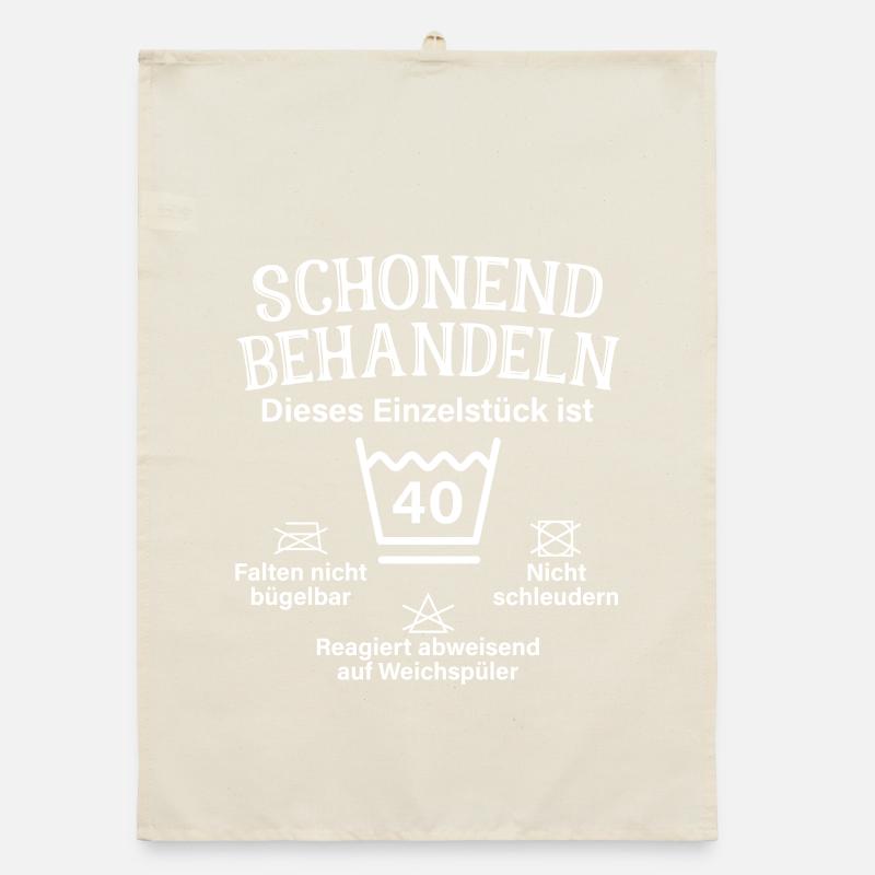 Schonend Behandeln Vierzig Geschenk 40. Geburtstag Organic Geschirrtuch