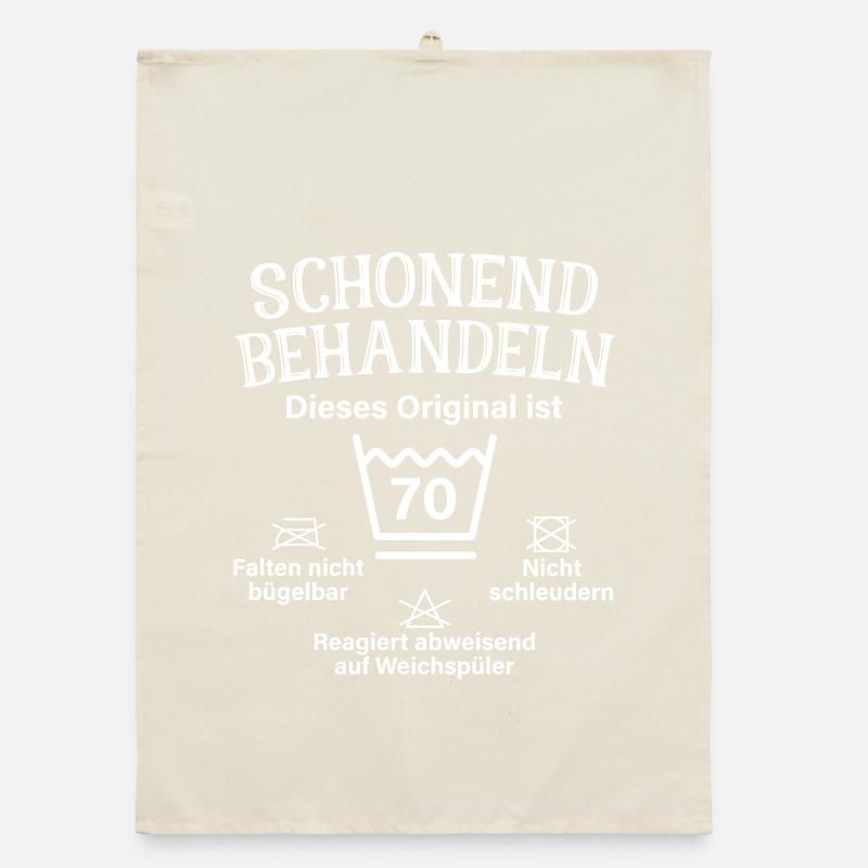 Schonend Behandeln Siebzig Geschenk 70. Geburtstag Organic Geschirrtuch