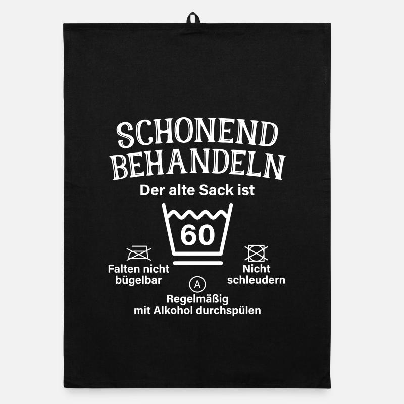 Schonend Behandeln Sack Geschenk 60. Geburtstag Organic Geschirrtuch