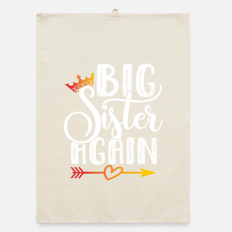 Große Schwester Geschenk Big Sister Again Organic Geschirrtuch