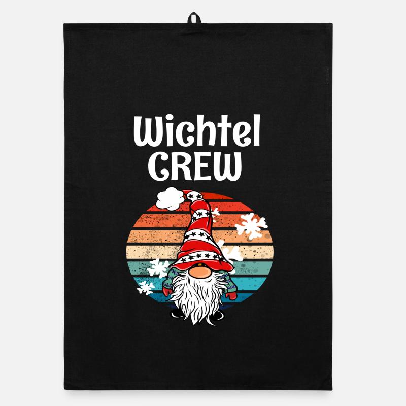 Wichtel Crew Weihnachts Gnom Organic Geschirrtuch