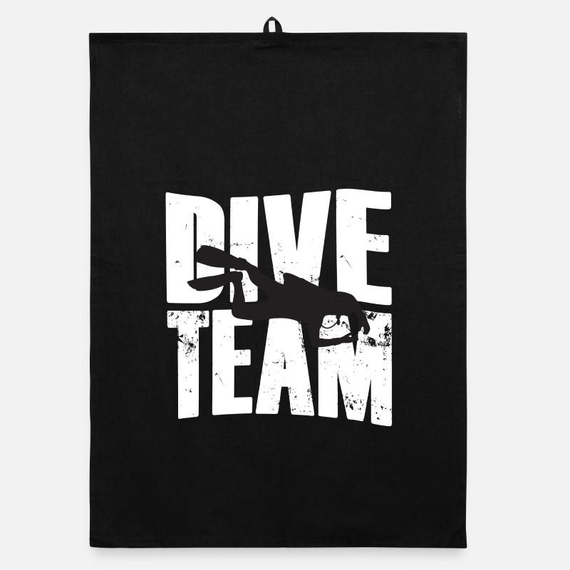 Équipe de plongée Diver Silhouette Torchon bio