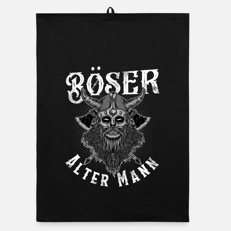 Böser Alter Mann Wikinger Organic Geschirrtuch