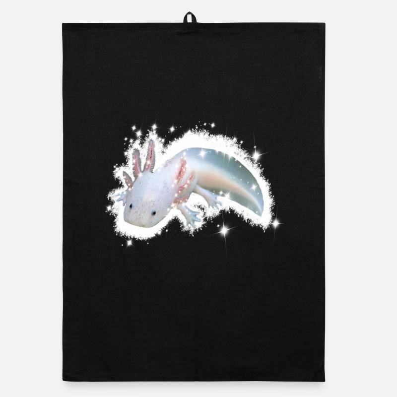 weißes Axolotl Organic Geschirrtuch