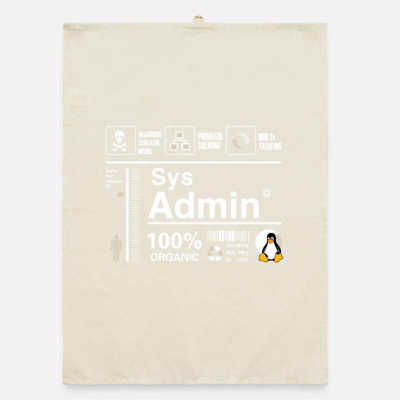 Sys Admin Penguin Ordinateur Nerd pc Platine cpu inh Torchon bio