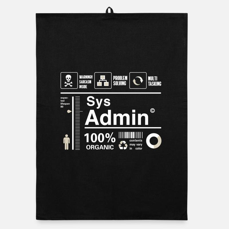 sys admin Content Irony Humor Computer Nerd pc cor Organic dish towel