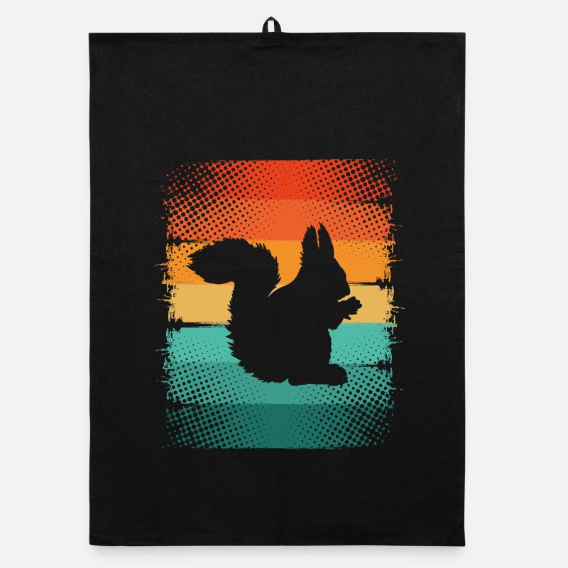 Eichhörnchen - Organic Geschirrtuch - Schwarz