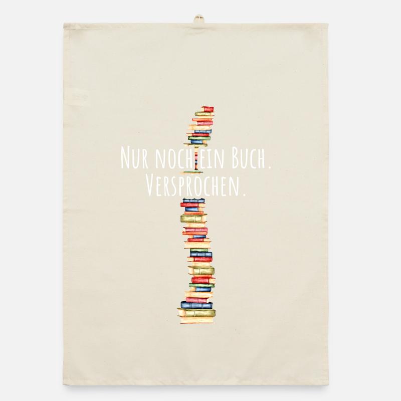 Nur Noch Ein Buch Versprochen Leseratte Bücherwurm Organic Geschirrtuch
