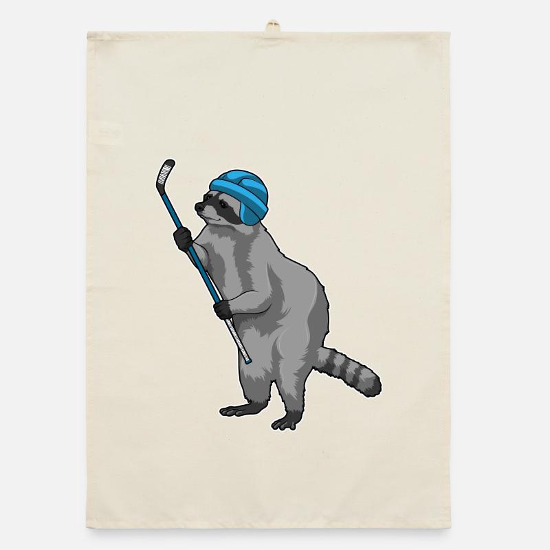 Waschbär Eishockey Eishockeyschläger Organic dish towel