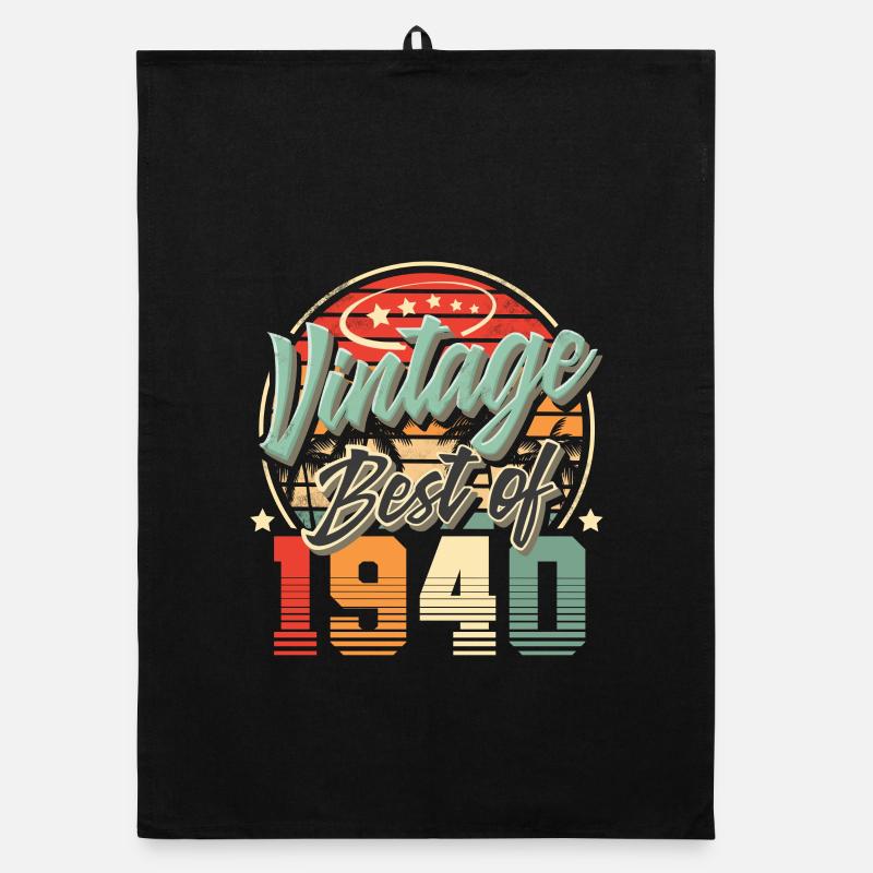 1940 Année de naissance Vintage anniversaire Torchon bio