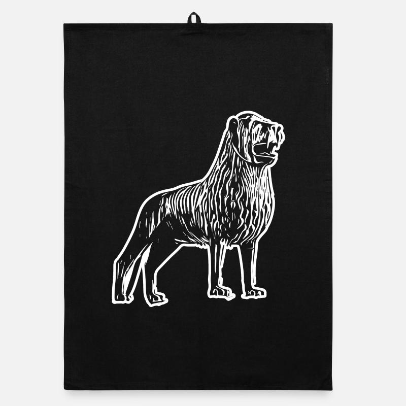 Löwenkopf Linienkunst Design Organic Geschirrtuch