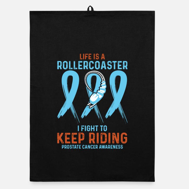 Prostate Cancer Awareness Light Blue Rollercoaster Organic dish towel
