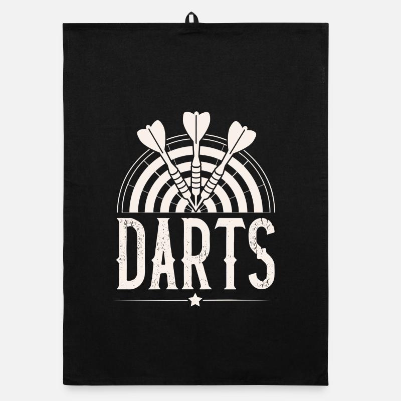 Dart Darten Fléchettes - Torchon bio - noir