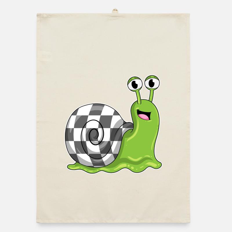 Snail Chessboard Chess Board Game Organic dish towel