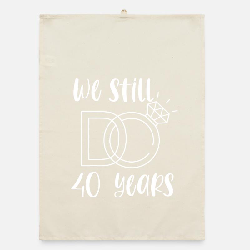 40e anniversaire de mariage Couples Ruby Anniversaire de mariage Torchon bio