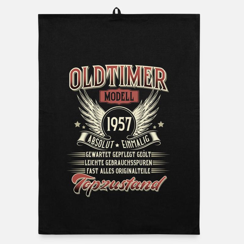1957 Geboren Geburtstag Oldtimer Organic Geschirrtuch