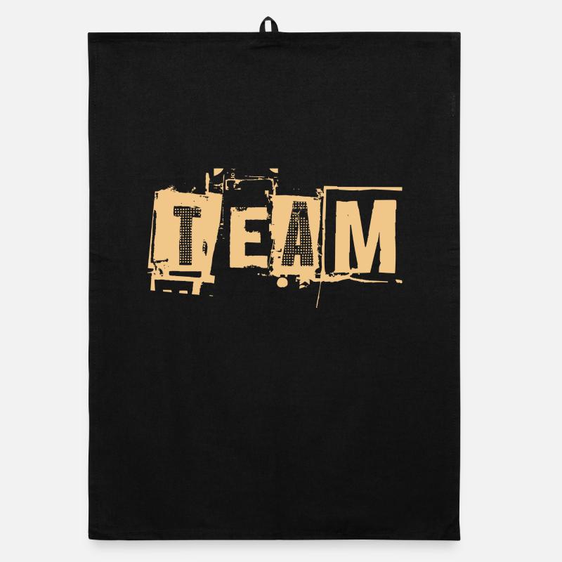 Team - Organic Geschirrtuch - Schwarz