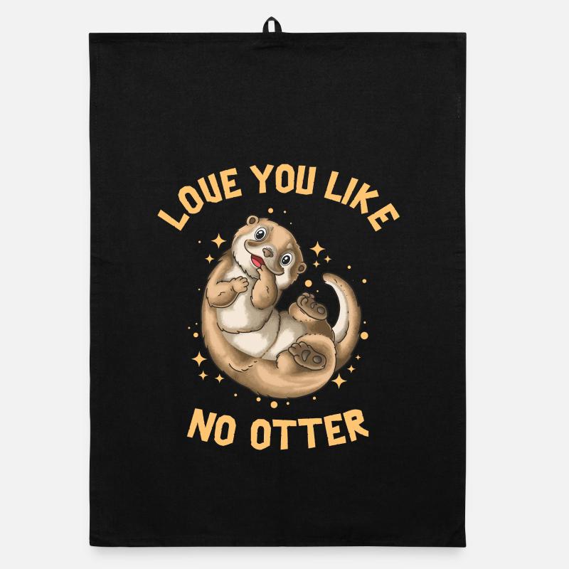 Vous aimer comme pas de loutre Saint-Valentin Torchon bio