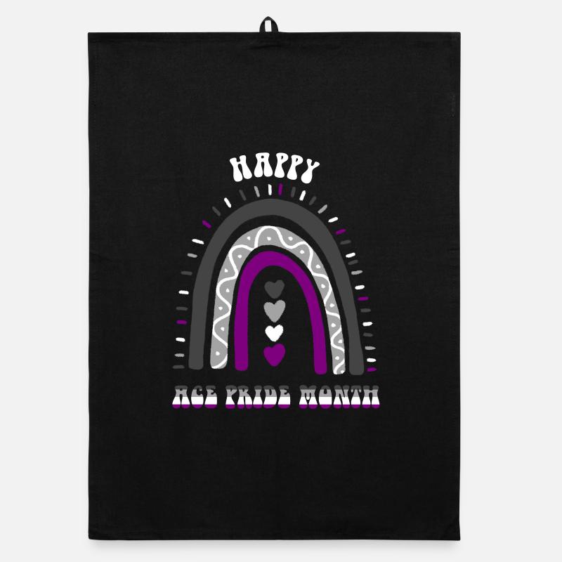 Happy Ace Pride Mois Asexuel Boho Rainbow Torchon bio