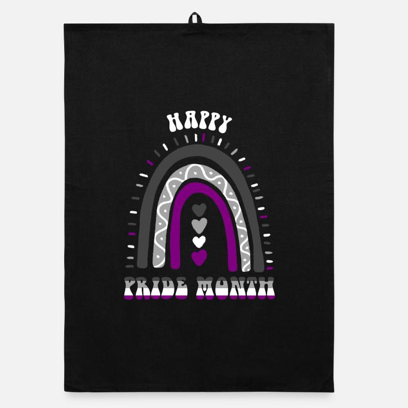 Happy Pride Month Asexual Boho Rainbow Organic dish towel