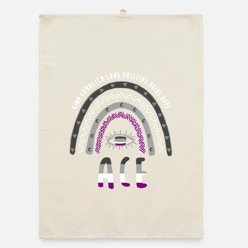 Boho Regenbogen Ace Pride Organic Geschirrtuch