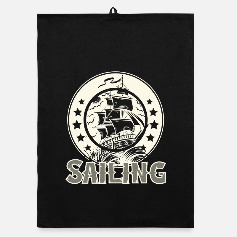 Sailing Sailor Sailboat Organic dish towel