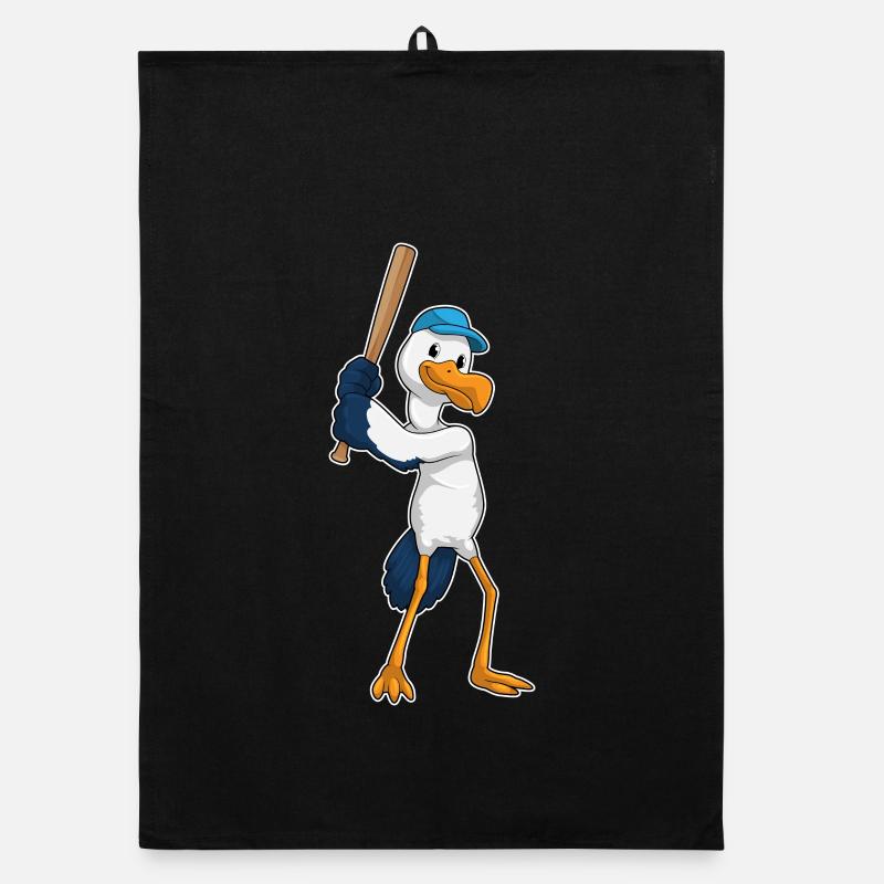 Stork Baseball Baseball Bat Organic dish towel