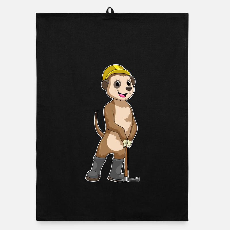 Les suricates comme mineurs avec des pioches Torchon bio