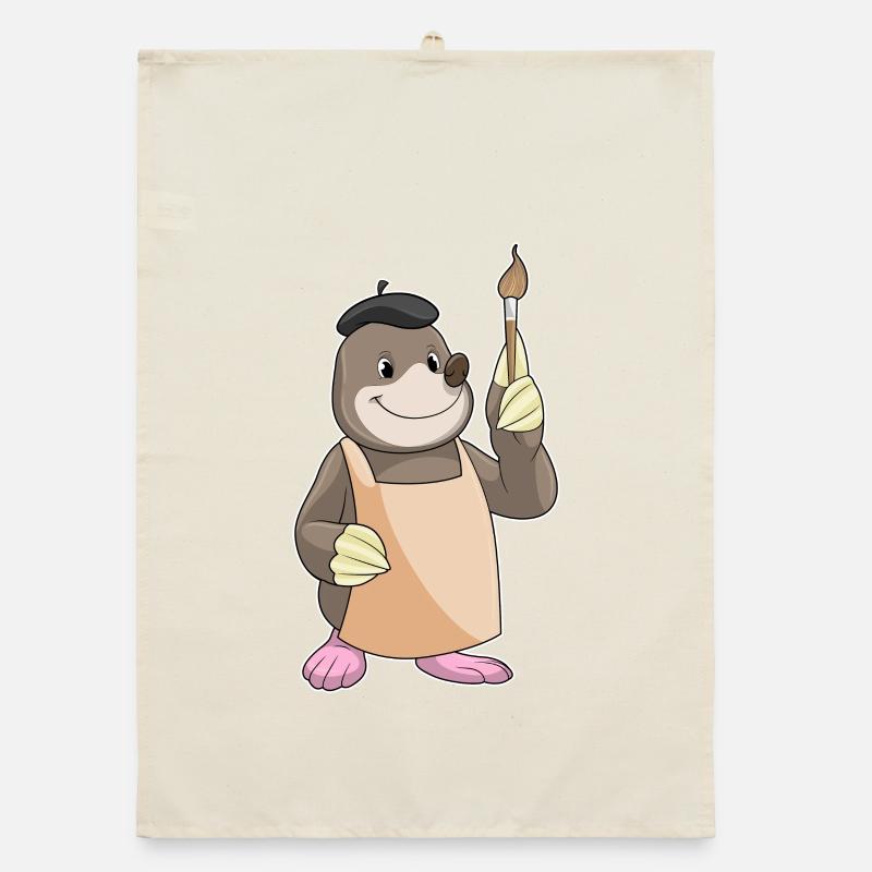 Mole Painter Brush Painting Organic dish towel