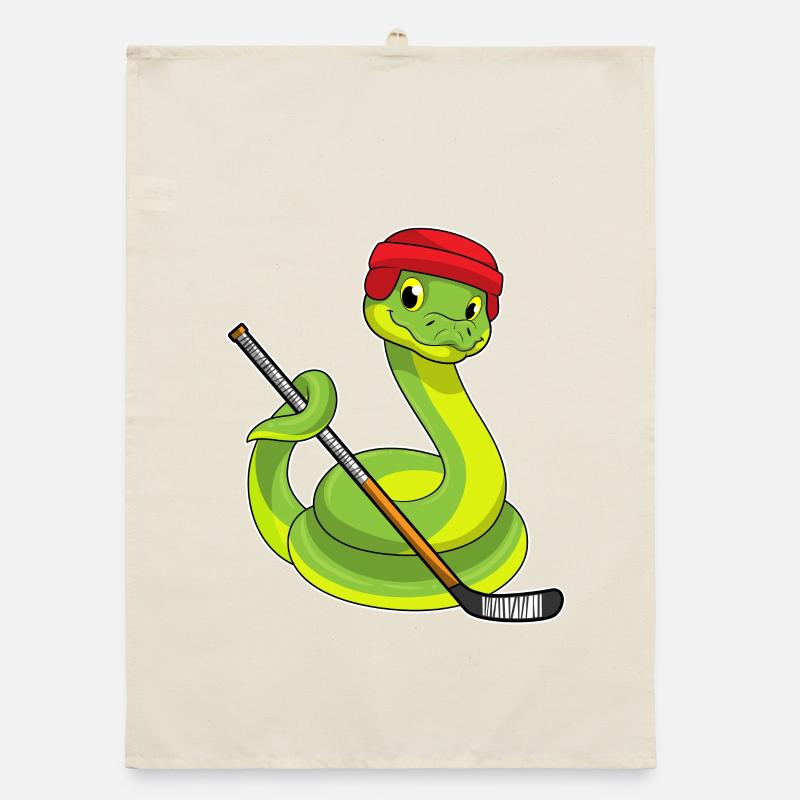 Schlange Eishockey Eishockeyschläger Organic Geschirrtuch