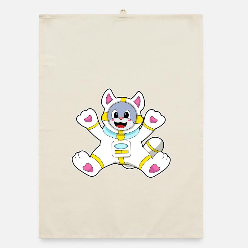 Cat Astronaut Space Organic dish towel