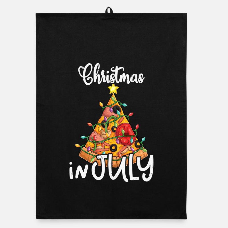 Pizza Christmas in July Organic dish towel