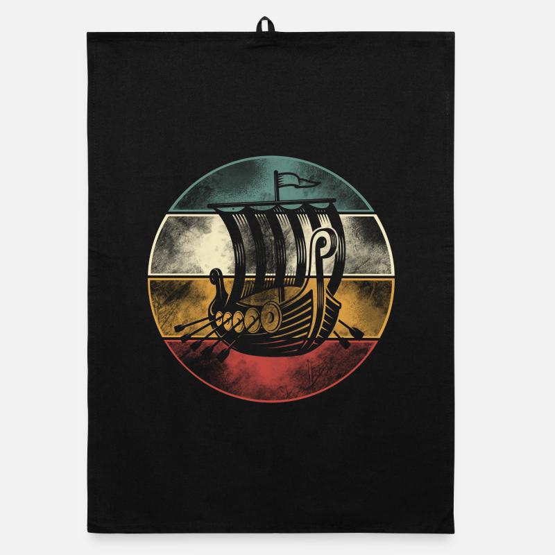 Bateau Viking, Bateau-Dragon Longship Torchon bio