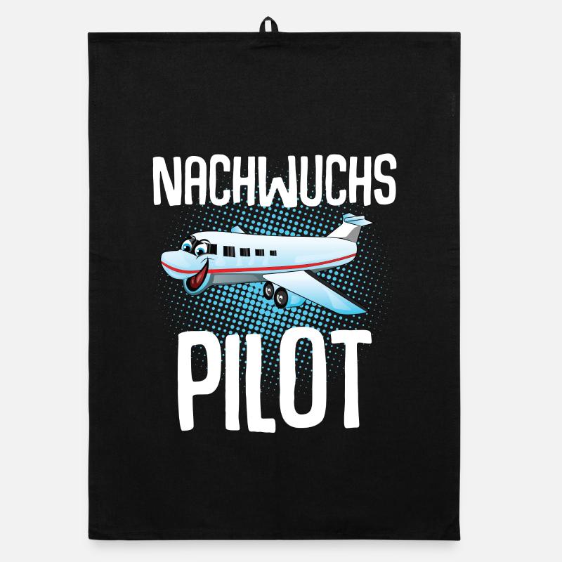 Pilot Kinder Nachwuchs - Organic Geschirrtuch - Schwarz