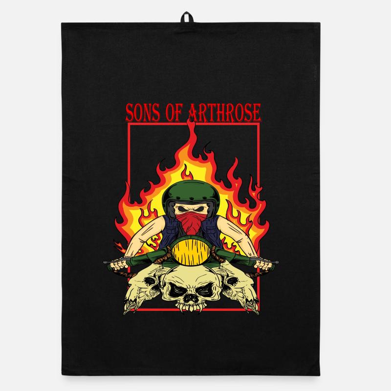 Flame Biker Skullride Torchon bio