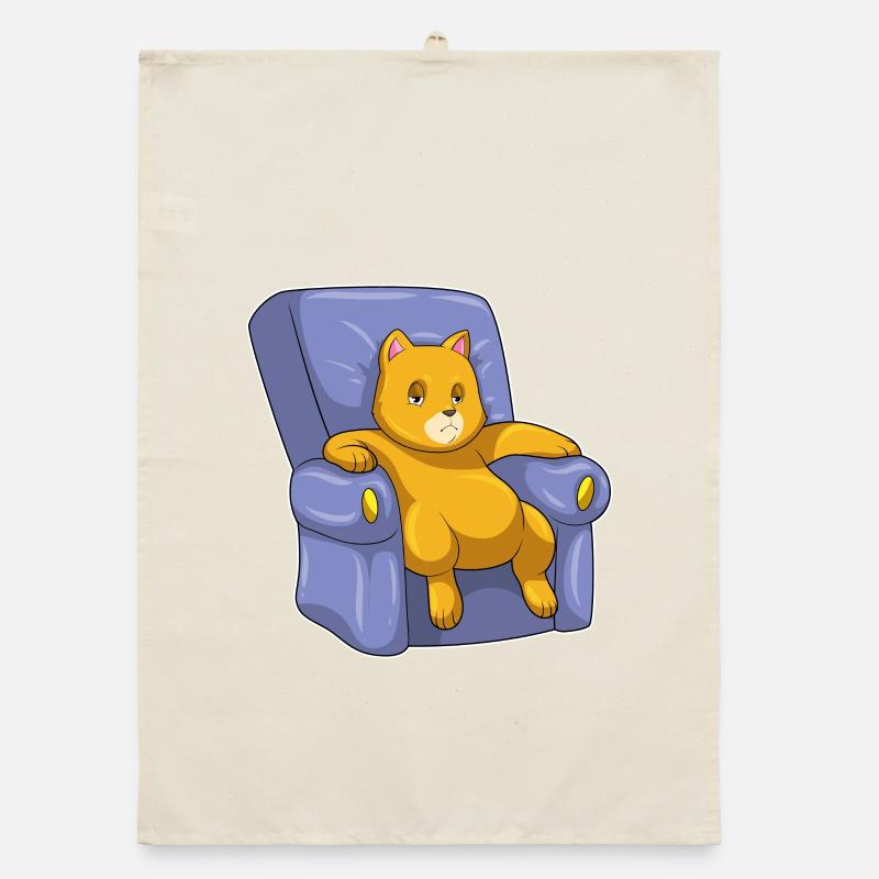 Cat with sofa Organic dish towel