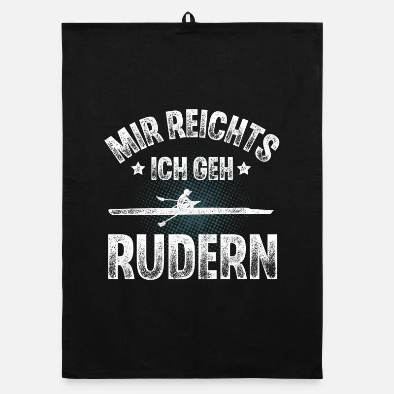 Rudern Ruderer Ruderboot - Organic Geschirrtuch - Schwarz