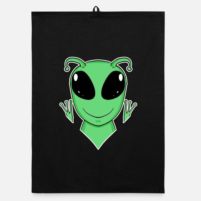 Alien Kopf Organic Geschirrtuch
