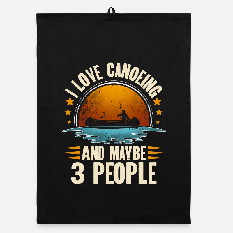 Canoeing Canoeing Canoeing - Organic dish towel - black