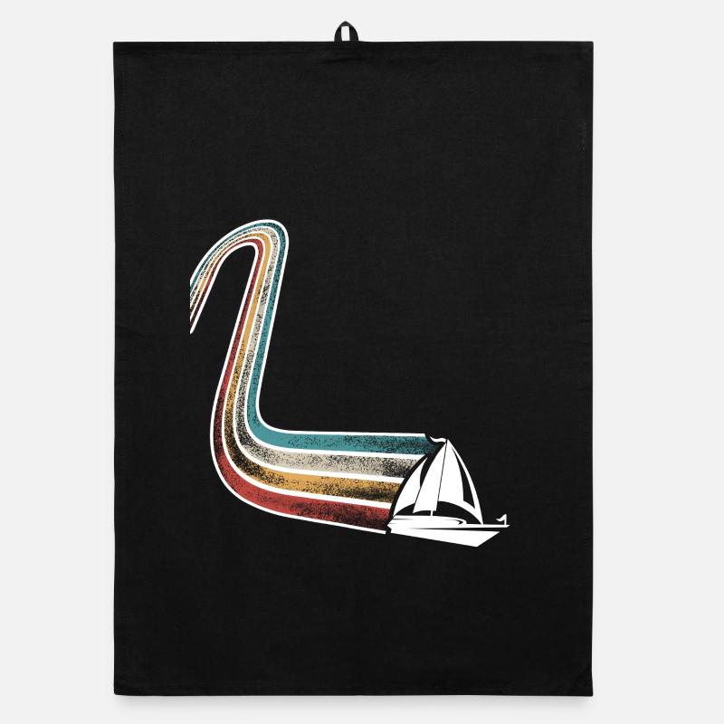 Sailing Sailor Sailboat Retro Vintage Organic dish towel