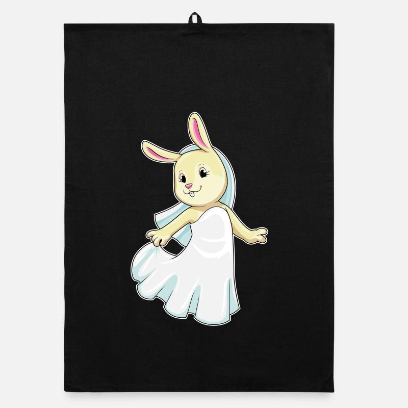 bunny bride veil wedding Organic dish towel