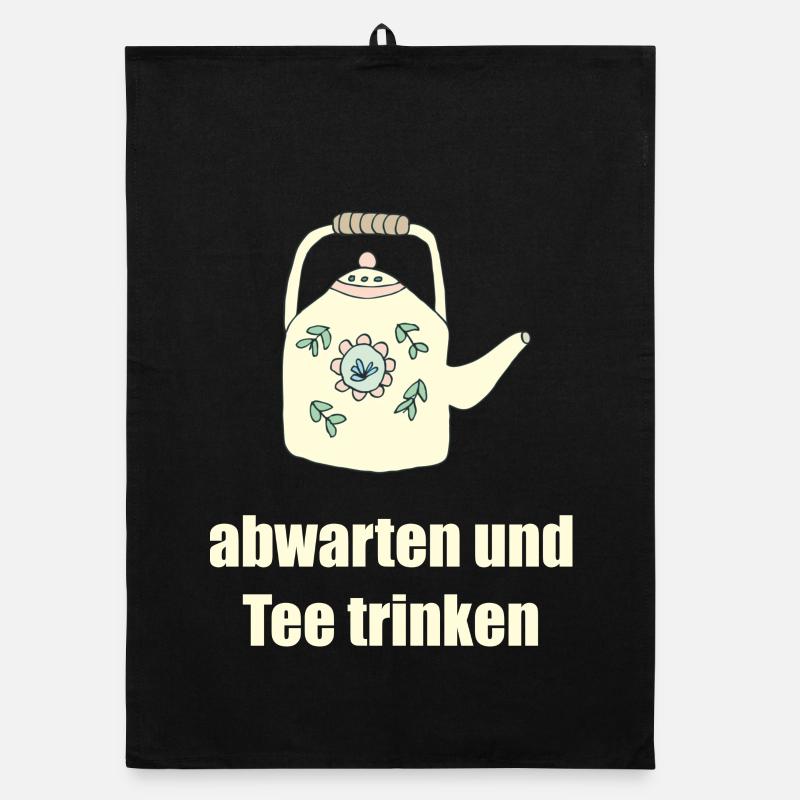 teetrinken 2 - Organic Geschirrtuch - Schwarz